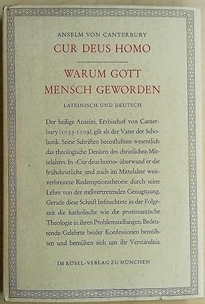 Bild des Verkufers fr Cur Deus homo : Warum Gott Mensch geworden - lateinisch und deutsch zum Verkauf von diakonia secondhand