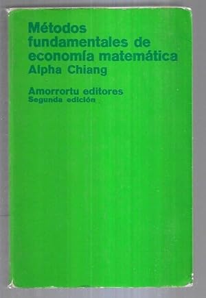 Seller image for METODOS FUNDAMENTALES DE ECONOMIA MATEMATICA for sale by Desván del Libro / Desvan del Libro, SL