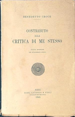 Seller image for Contributo alla critica di me stesso for sale by Librodifaccia