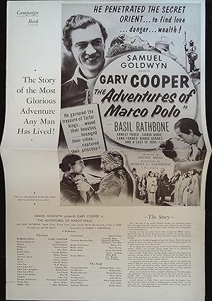 Imagen del vendedor de The Adventures of Marco Polo Pressbook 1937 Gary Cooper, Basil Rathbone a la venta por AcornBooksNH