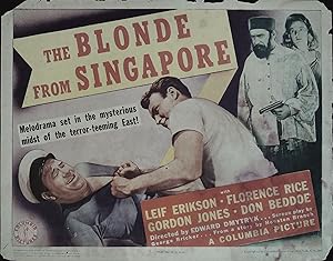 Image du vendeur pour The Blonde From Singapore Lobby Title Card 1941 Leif Erikson, Florence Rice mis en vente par AcornBooksNH