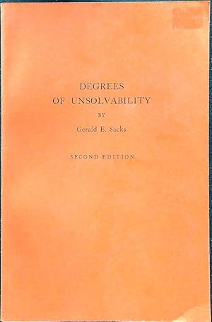 Bild des Verk�ufers f�r Degrees of unsolvability zum Verkauf von Librodifaccia
