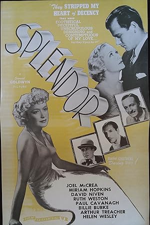 Seller image for Splendor Pressbook1935 Miriam Hopkins, Joel McCrea for sale by AcornBooksNH