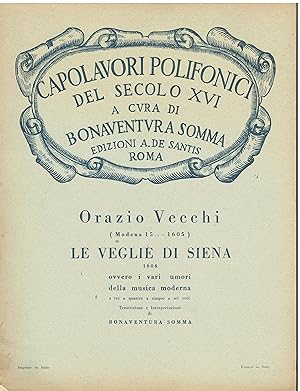 Le veglie di Siena (1604), ovvero i vari umori della musica moderna a tre a quattro a cinque a se...