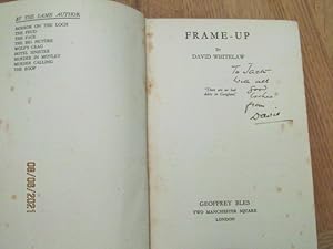 Frame-Up Signed Inscribed first edition hardback