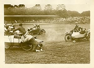 "UNE PARTIE DE POLO EN SIDE-CARS 1931" Photo de presse originale G. DEVRED Agence ROL Paris (1931)