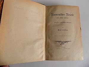 Bild des Verkufers fr Bayreuther Briefe vom reinen Thoren. "Parsifal" von Richard Wagner. Sonderabdruck aus der "Klnischen Zeitung." Angebunden: Herr und Frau Bewer. Novelle. 3. Auflage (1883). zum Verkauf von Antiquariat Rolf Bulang