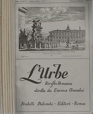 Imagen del vendedor de L Urbe Rivista Romana Anno XXXVI, n.1,2,3,4,5,6 1973 a la venta por Biblioteca di Babele