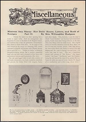 Immagine del venditore per Mistress Ann Sharp (part 2): Her Dolls House, Letters, and Book of Recipes. An original article from The Connoisseur, 1919. venduto da Cosmo Books