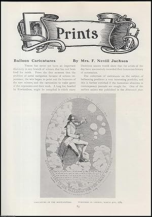 Bild des Verkufers fr Balloon Caricatures of The Montgolfiers. An original article from The Connoisseur, 1915. zum Verkauf von Cosmo Books