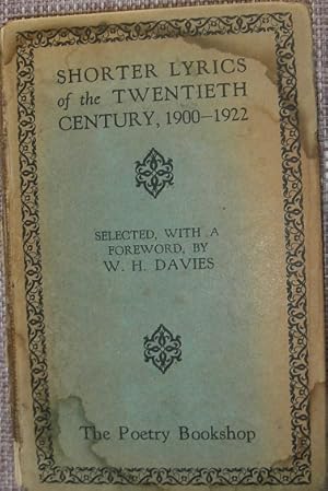 Imagen del vendedor de Shorter Lyrics of the Twentieth Century,1900-1922 a la venta por eclecticbooks