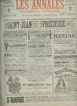 Seller image for Les annales politiques & littraire n1106 dimanche 4 septembre 1904 - La voix du prophte - le bonhomme chrysale - le caveau sacr - Alexandre Dumas pre inconnu - ruse de cocher - les chos de Paris - la guerre russo-japonaise femmes au jardin etc. for sale by Le-Livre