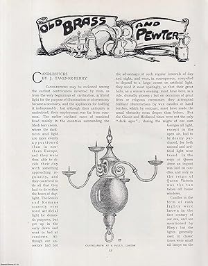 Seller image for Candlesticks (old brass & pewter). An original article from The Connoisseur, 1904. for sale by Cosmo Books