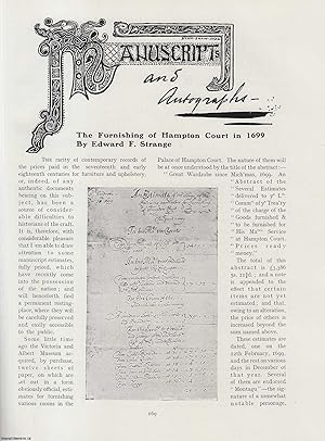 Seller image for The Furnishing of Hampton Court in 1699. An original article from The Connoisseur, 1906. for sale by Cosmo Books