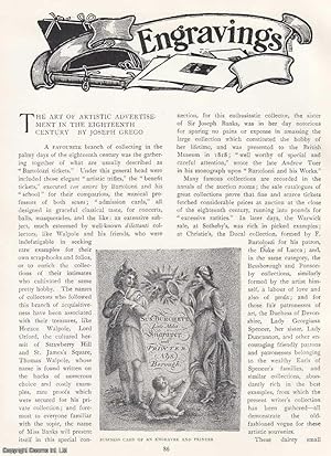 Seller image for The Art of Artistic Advertisement in The Eighteenth Century. An original article from The Connoisseur, 1902. for sale by Cosmo Books