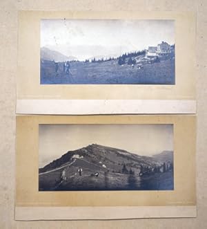 Bild des Verkufers fr 2 Vue panoramiques Rigi . Albuminabzge auf Karton aufgezogen. zum Verkauf von antiquariat peter petrej - Bibliopolium AG