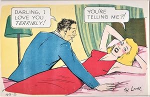 Image du vendeur pour gag postcard Darling, i Love You Terribly mis en vente par Mobyville