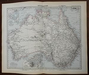 Australia continent Sydney city plan 1890 Luddecke Stieler detailed variant map