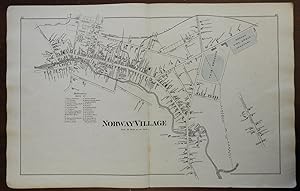 Norway Village Oxford Maine 1880 Halfpenny detailed city plan businesses map