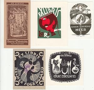 Bild des Verkufers fr 5 Exlibris. zum Verkauf von Antiquariat  Braun