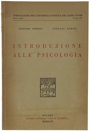 Imagen del vendedor de INTRODUZIONE ALLA PSICOLOGIA.: a la venta por Bergoglio Libri d'Epoca