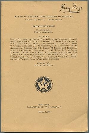 Bild des Verkufers fr Growth Hormone [in]: Annals of the New York Academy of Sciences zum Verkauf von Between the Covers-Rare Books, Inc. ABAA