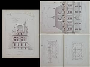 L'ARCHITECTURE POUR TOUS n°117 1886 - MAIRIE DE SURESNES - GRAVURES ARCHITECTURE - LEON JAFFEUX