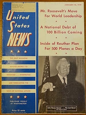 Imagen del vendedor de The United States News: January 10, 1941 - Volume X No. 2 a la venta por Faith In Print