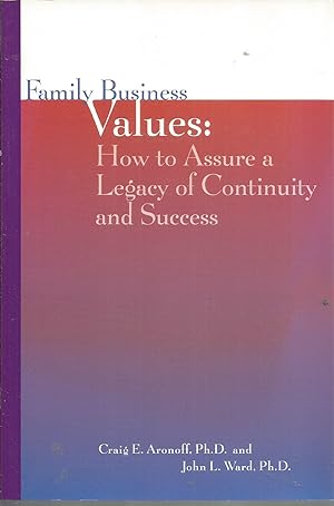 Image du vendeur pour Family Business Values: How to Assure A Legacy of Continuity and Success (Family business leadership series) mis en vente par Elam's Books