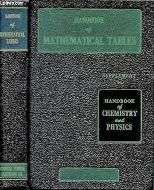 Bild des Verkufers fr Handbook of mathematical tables - first edition - supplement to handbook of chemistry and physics zum Verkauf von Le-Livre