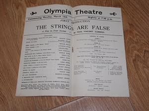 Programme: Shelah Richards and Michael Walsh Present the First Production of The Strings are Fals...