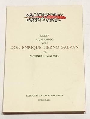 Imagen del vendedor de Don Enrique Tierno Galvan. a la venta por ARREBATO LIBROS