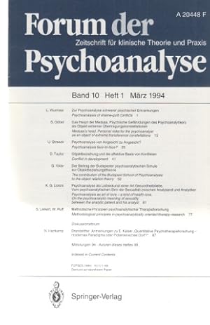 Bild des Verk�ufers f�r Forum der Psychoanalyse, Band 10, Heft 1 / 1994. Zeitschrift f�r klinische Theorie und Praxis. zum Verkauf von Borkert, Schwarz und Zerfa� GbR