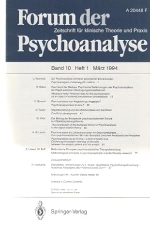 Seller image for Band 10; Heft 1. Forum der Psychoanalyse. Zeitschrift fr klinische Theorie und Praxis. Mrz 1994. for sale by Fundus-Online GbR Borkert Schwarz Zerfa