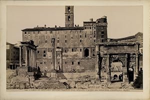Foto Roma Rom Lazio, um 1870, L'Arco di Settimio Severio Eretto dal Senato l'Anno