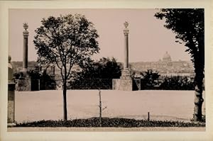 Foto Roma Rom Lazio, um 1870, Giardini alla sommita del Monte Pincio con Panorama del Vaticano