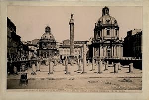Foto Roma Rom Lazio, um 1870, Foro di Traiano vi si veggono gli anvanzi della celebre Basilica ulpia