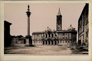 Foto Roma Rom Lazio, um 1870, Basilica Liberiana, Piazza di Santa Maria Maggiore, Via Carlo Alberto