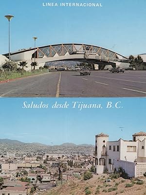 CPM AK Linea Internacional Mexico 2x Tijuana Postcard