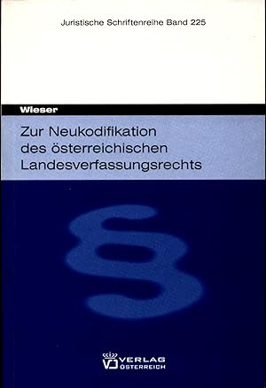 Immagine del venditore per Zur Neukodifikation des sterreichischen Landesverfassungsrechts venduto da avelibro OHG