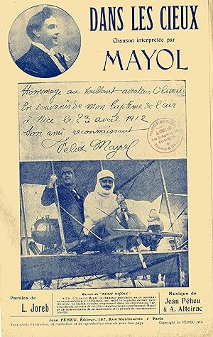 "DANS LES CIEUX (Félix MAYOL et l'aviateur OLIVERÈS)" Paroles de Léon JOREB / Musique de Jean PEH...