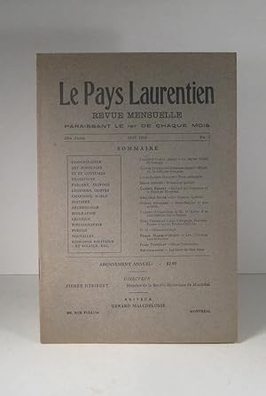 Seller image for Le Pays Laurentien. Revue mensuelle. 1re anne, no. 5 : Mai 1916 for sale by Guy de Grosbois