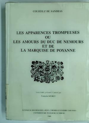 Bild des Verkufers fr Les Apparences Trompeuses ou les Amours du Duc de Nemours et de La Marquise de Poyanne. (French) zum Verkauf von Plurabelle Books Ltd