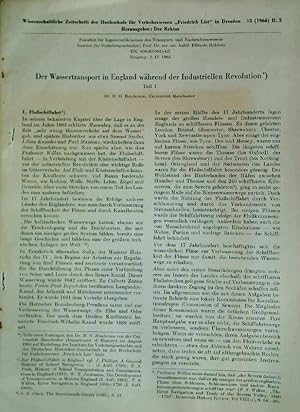 Imagen del vendedor de Der Wassertransport in England whrend der industriellen Revolution. a la venta por Plurabelle Books Ltd