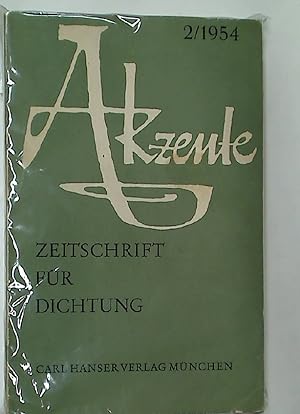 Seller image for Akzente. Zeitschrift fr Dichtung. Hrsg. von W Hllerer und H Bender. Vol 1, 1954. Issues 2, 3, 4, 5 only. for sale by Plurabelle Books Ltd