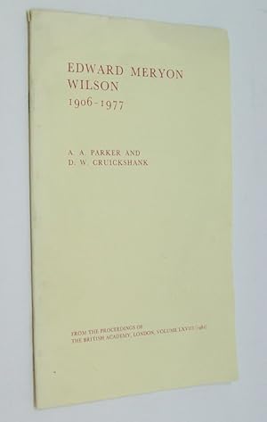 Bild des Verkufers fr Edward Meryon Wilson 1906 - 1977. zum Verkauf von Plurabelle Books Ltd