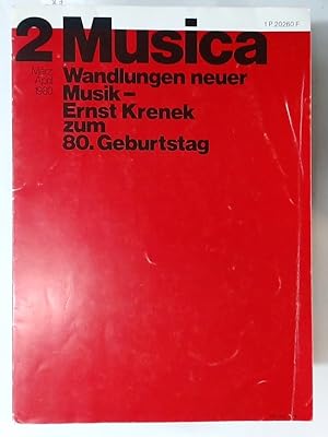 Seller image for Ernst Krenek zum 80.Geburtstag. Wandlungen neuer Musik. Special issue of Musica. Mrz, April 1980. for sale by Plurabelle Books Ltd