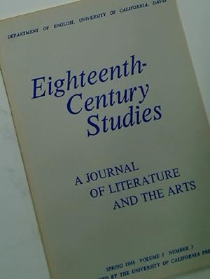 Bild des Verkufers fr Eighteenth-Century Studies: A Journal of Literature and the Arts, Spring 1968, Volume 1, Number 3. zum Verkauf von Plurabelle Books Ltd
