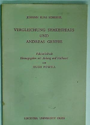 Seller image for Vergleichung Shakespears und Andreas Gryphs. for sale by Plurabelle Books Ltd