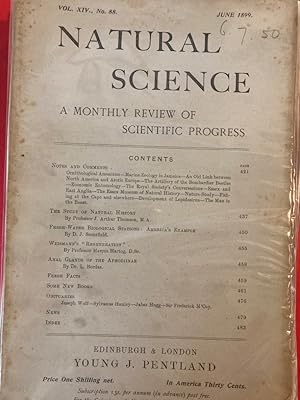 Bild des Verkufers fr The Study of Natural History. (Natural Science: A Monthly Review of Scientific Progress, Volume 14, No 88, 1899) zum Verkauf von Plurabelle Books Ltd